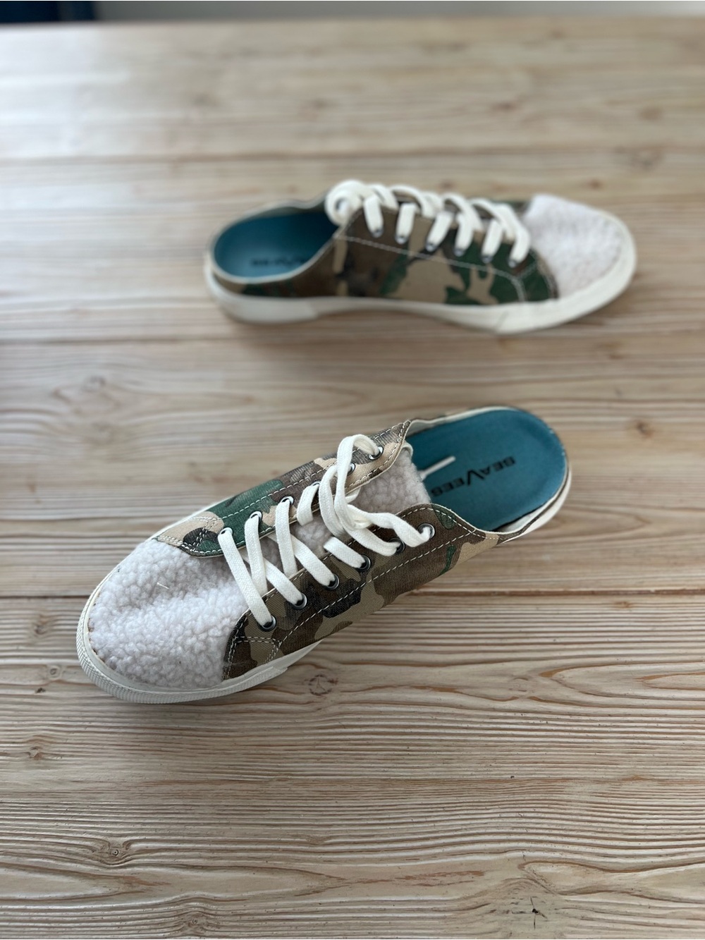 SeaVees Latigo Mule Camo Sherpa Sneaker Slides